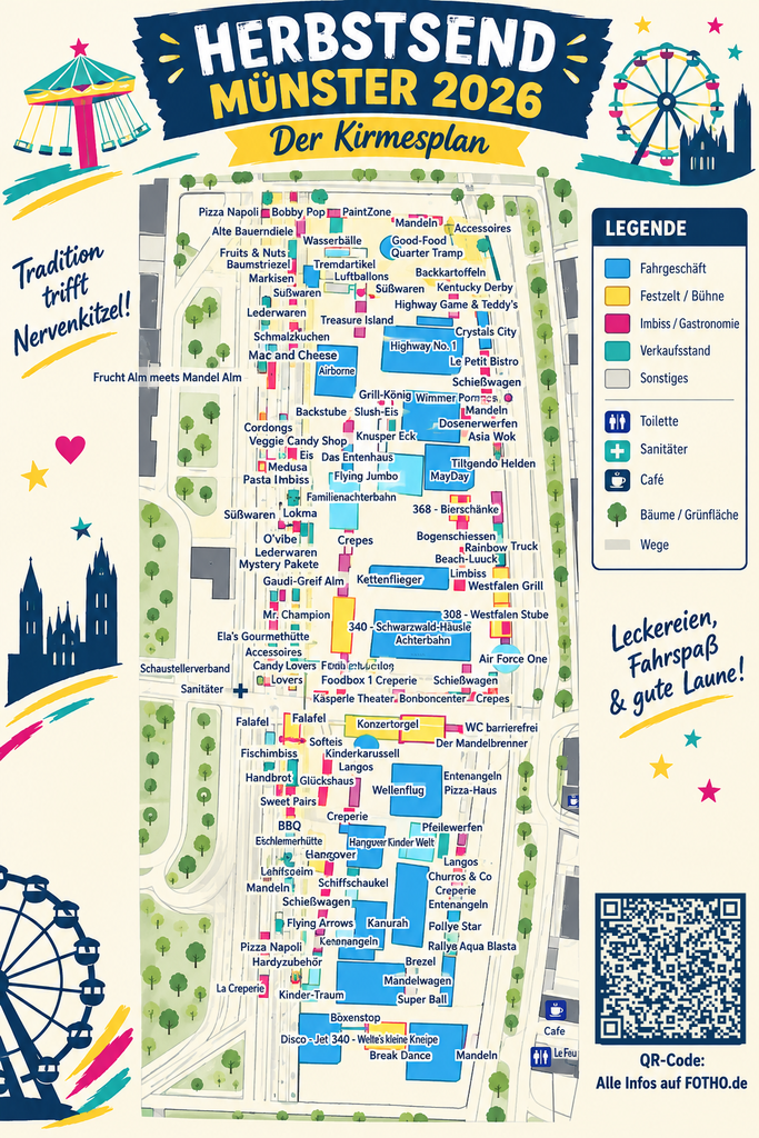 Kirmesplan Herbstsend Münster 2026 Lageplan Send